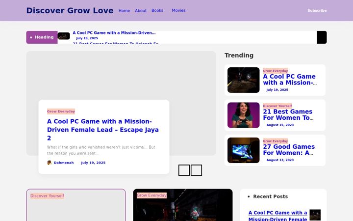 Screenshot of discovergrowlove.com