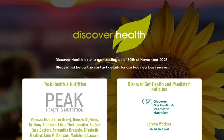Posnetek zaslona discoverhealth.com.au