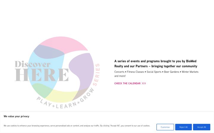 Screenshot of discoverhereevents.com