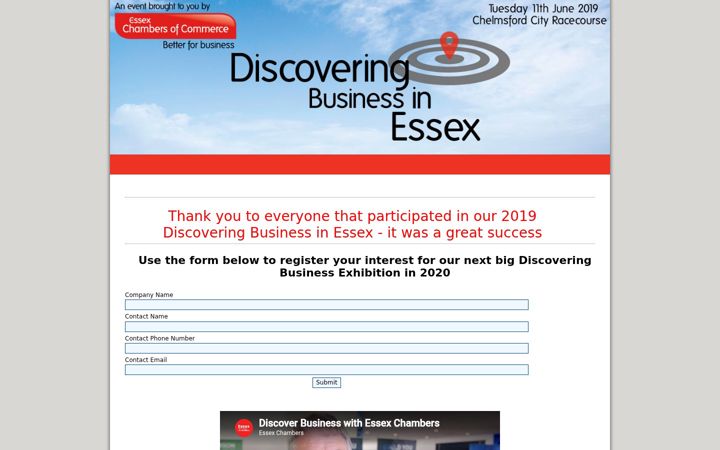 Zrzut ekranu discoveringbusinessinessex.co.uk