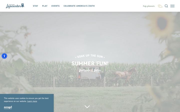 Screenshot of discoverlancaster.com