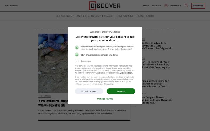 Kuvakaappaus sivustosta discovermagazine.com