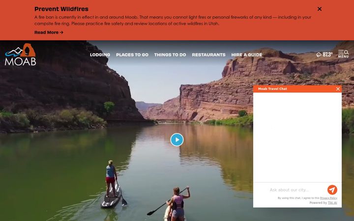 Screenshot of discovermoab.com