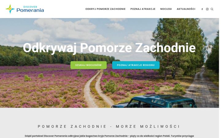 Screenshot stránky discoverpomerania.pl