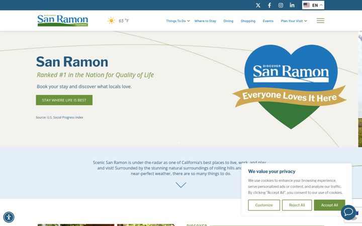 Screenshot of discoversanramonca.com