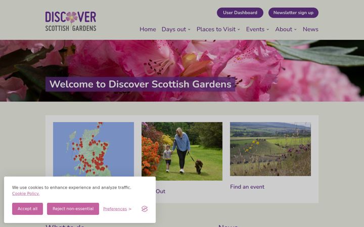 Screenshot of discoverscottishgardens.org