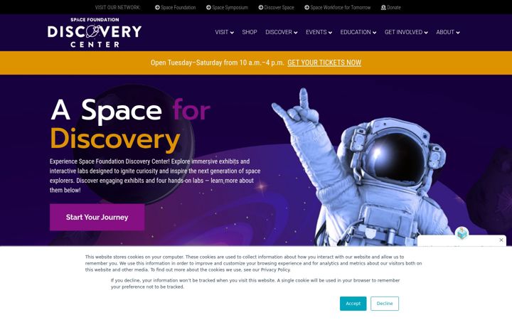 Ekrano kopija discoverspace.org