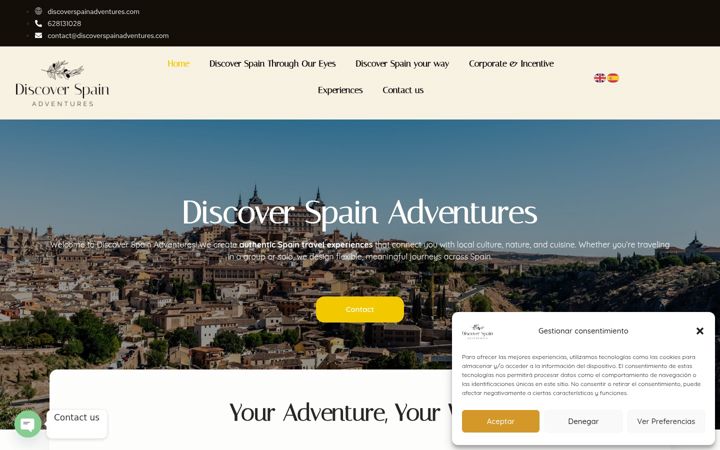 Screenshot of discoverspainadventures.com