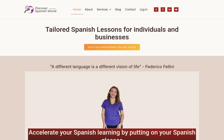 Screenshot of discoverspanishworld.com
