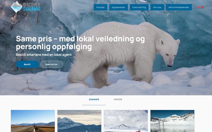Екранна снимка на discoversvalbard.no