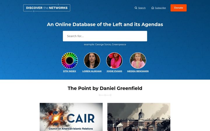 Screenshot of discoverthenetworks.org