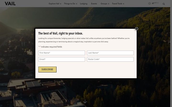 Screenshot of discovervail.com