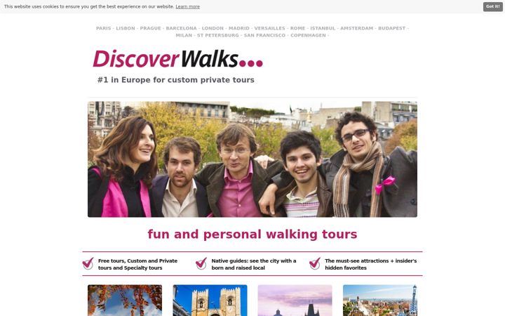 Screenshot of discoverwalks.com