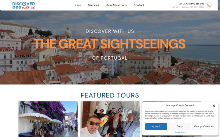 Zrzut ekranu discoverwithus.pt