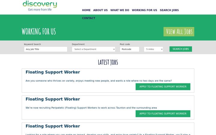 Skärmbild av discoverycareers.uk