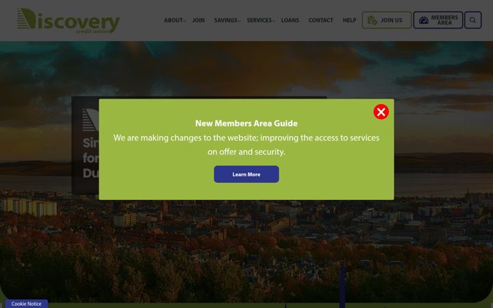 Skärmbild av discoverycu.co.uk