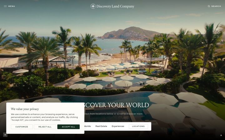 Screenshot of discoverylandco.com