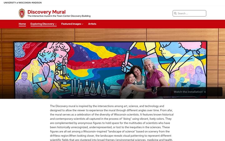Screenshot di discoverymural.wisc.edu