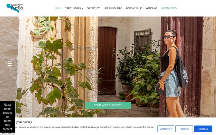 Screenshot of discoverypuglia.com