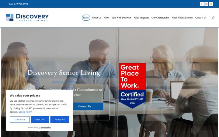 Screenshot of discoveryseniorliving.com