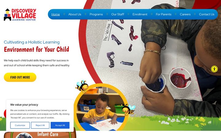 Screenshot of discoveryvillagelc.com