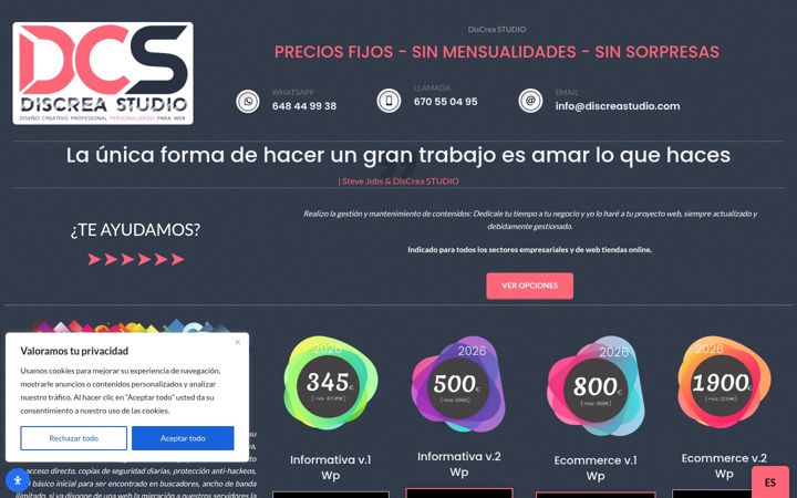 Screenshot of discreastudio.com