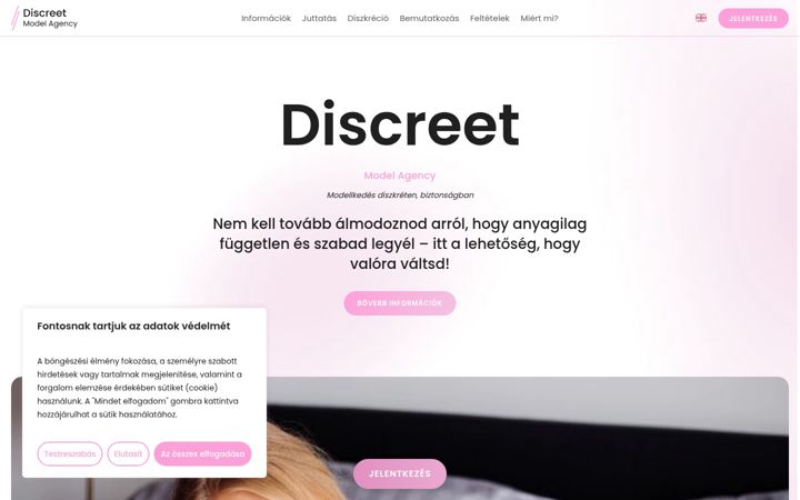 Screenshot of discreetmodels.hu