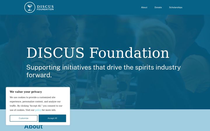 Ekrano kopija discusfoundation.org