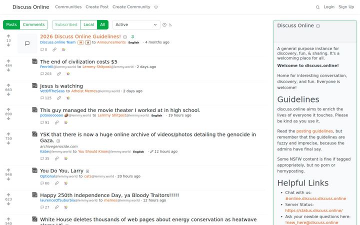 Screenshot of discuss.online