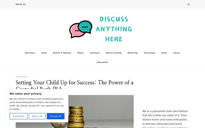 Screenshot of discussanythinghere.com
