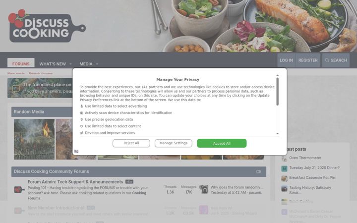 Screenshot ta' discusscooking.com