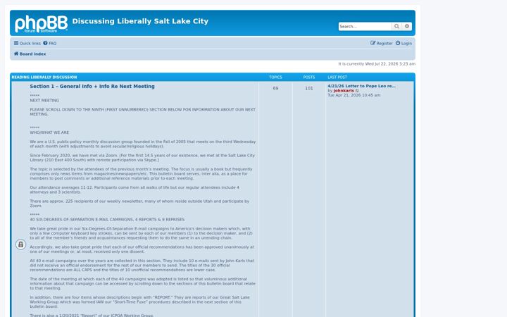 Screenshot of discussingliberally-saltlake.org