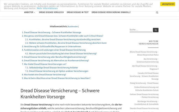 Screenshot of disease-versicherung.de