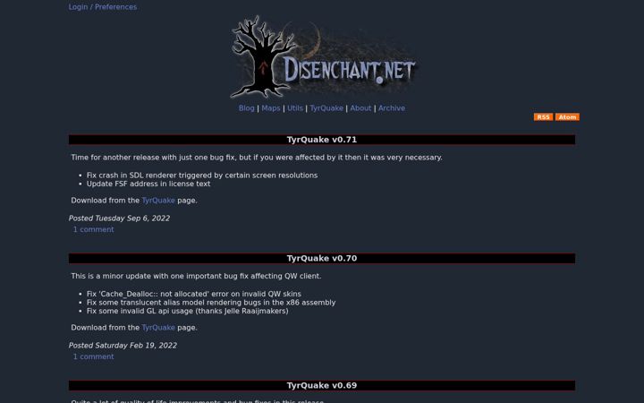 Screenshot of disenchant.net