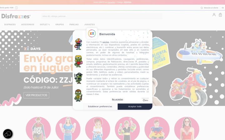 Screenshot of disfrazzes.com