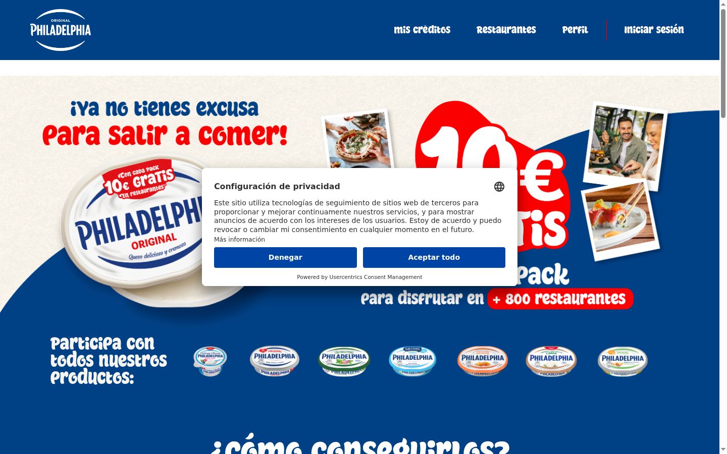 Screenshot of the consent banner shown before any interaction
