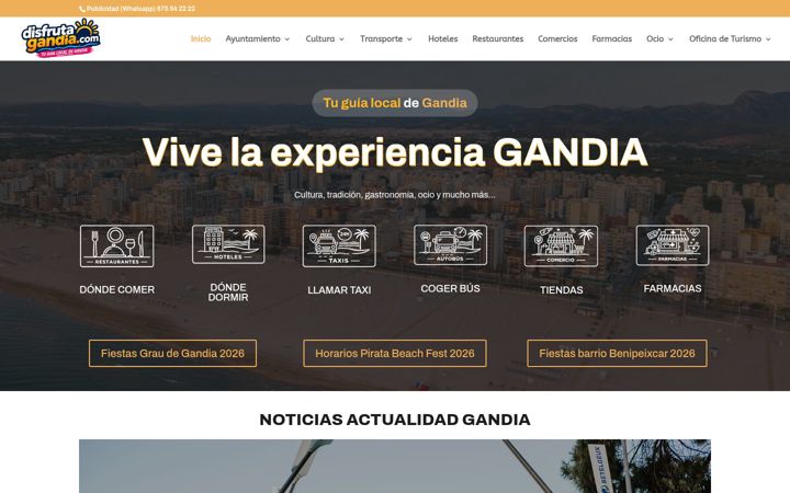 Screenshot of disfrutagandia.com