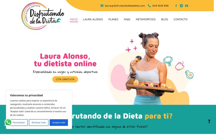 Screenshot of disfrutandodeladieta.com