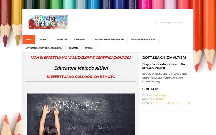 Screenshot of disgrafiaerieducazionedellascrittura.it