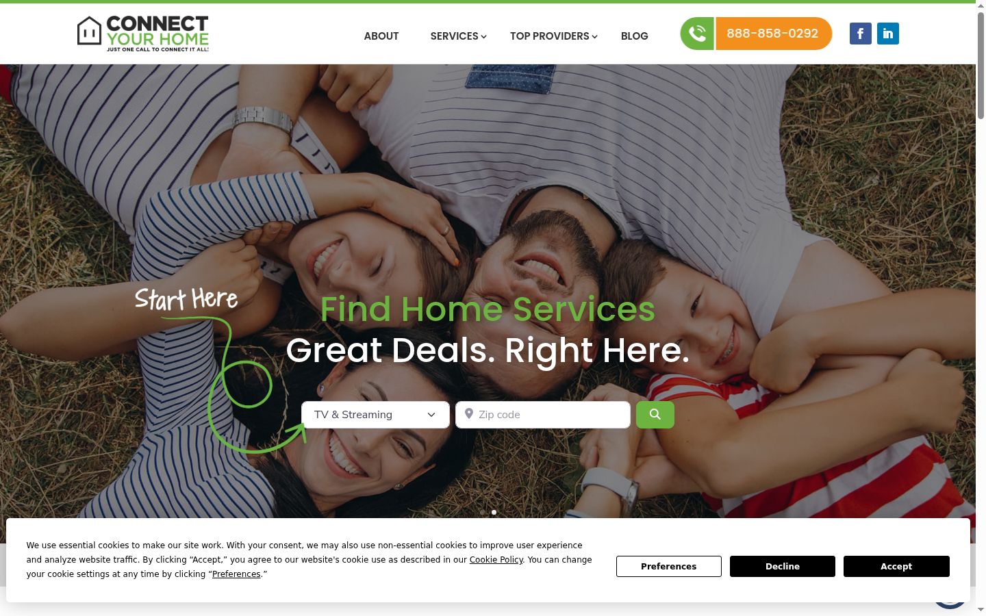 Snímek obrazovky baneru souhlasu zobrazeného před jakoukoli interakcí