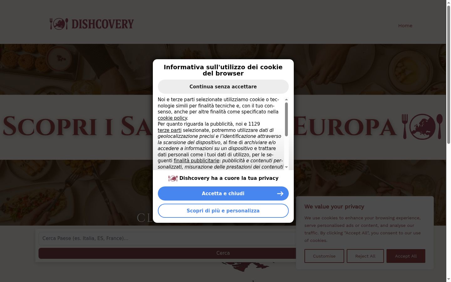 Sutikimo reklamjuostės, rodytos prieš bet kokią sąveiką, ekrano kopija