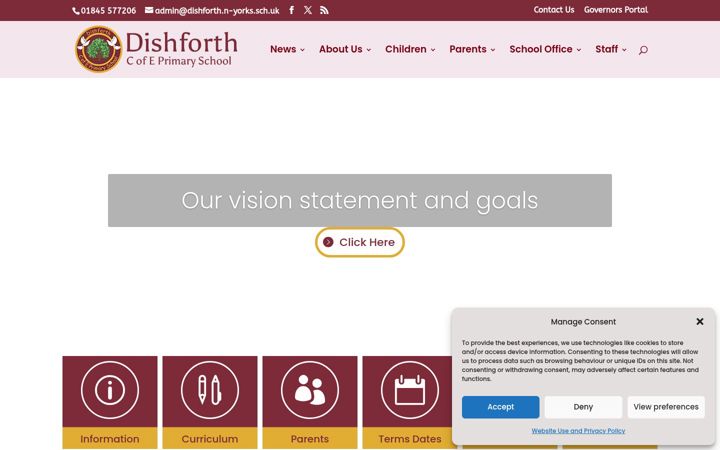 Екранна снимка на dishforth.n-yorks.sch.uk
