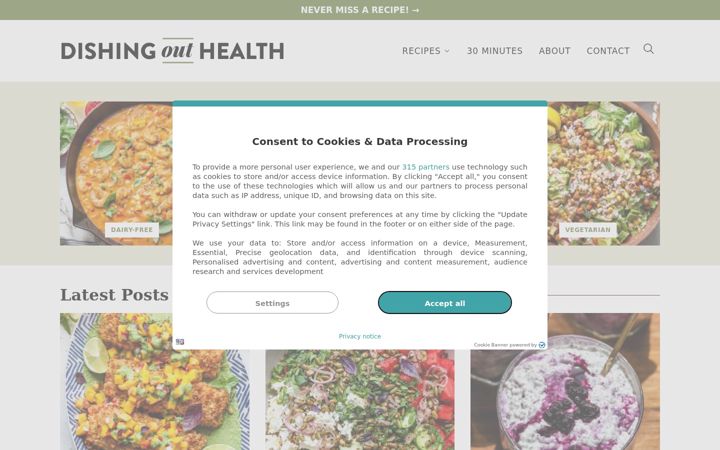 Screenshot of dishingouthealth.com