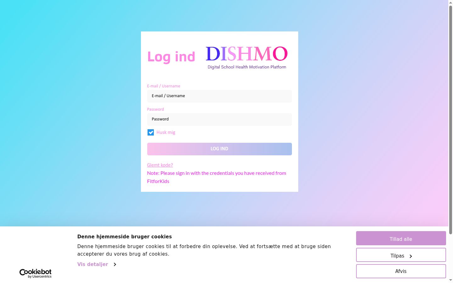 Captura de ecrã do banner de consentimento apresentado antes de qualquer interação