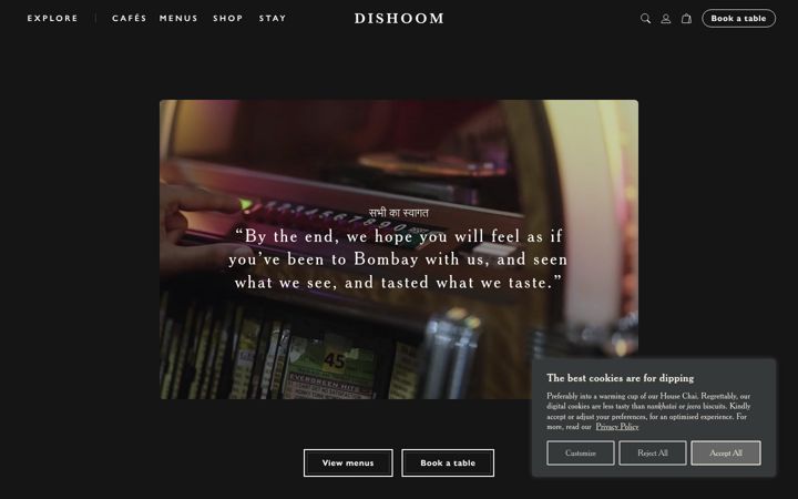 Screenshot of dishoom.com
