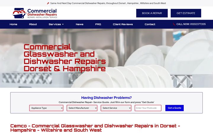 Екранна снимка на dishwasherservice.co.uk