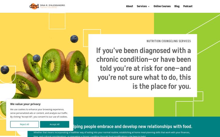 Screenshot of dishwithdina.com