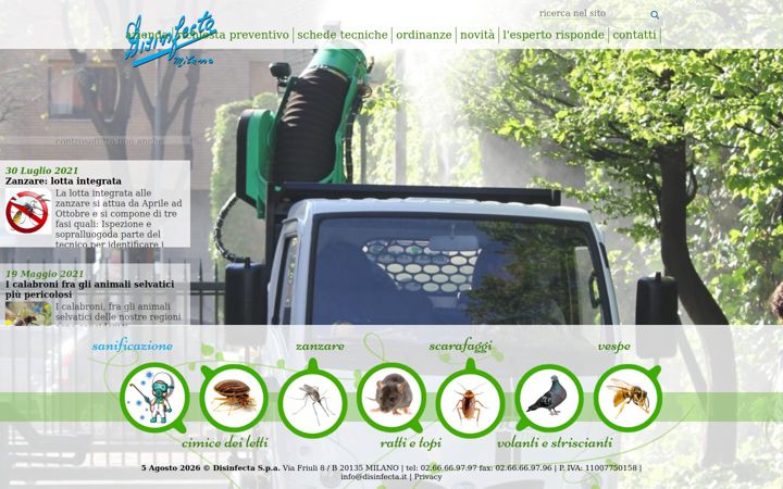 Captură de ecran a disinfecta.it