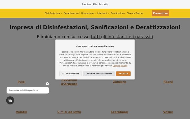 Captură de ecran a disinfesta.it