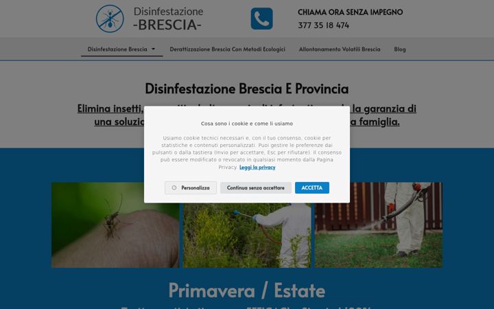Screenshot of disinfestazione.brescia.it